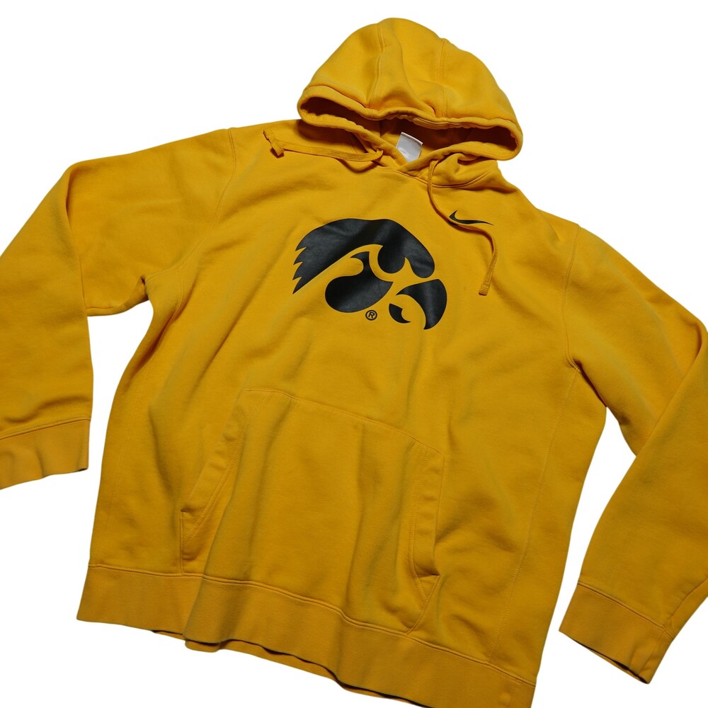 Iowa Hawkeyes Hoodie Mens XL Yellow NCAA Football Nike Pullover Sweatshirt